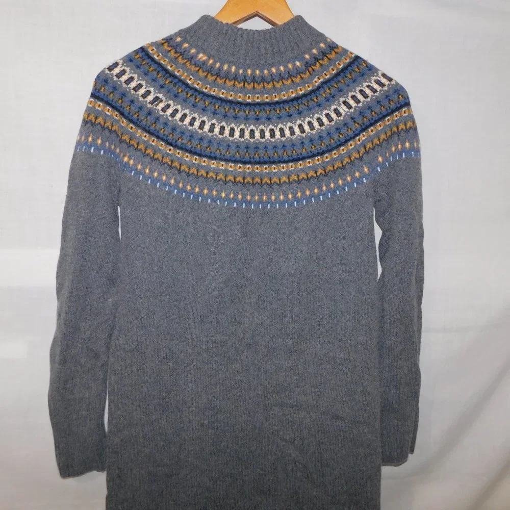Simon's Contemporaine Gray Long Mock Neck Wool Blend Sweater Dress Womens XS - Picture 9 of 10